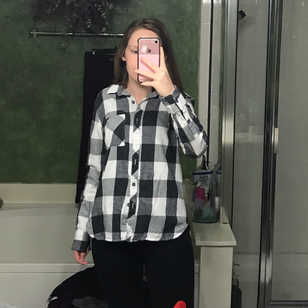 Black and White Plaid Shirt